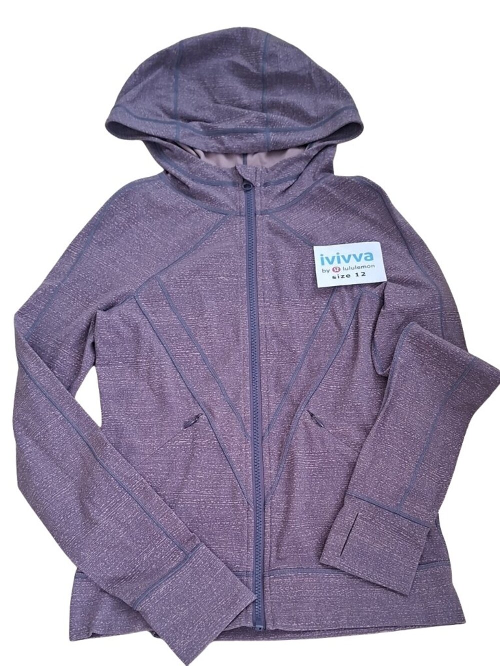 Ivivva Girl by Lululemon 🍋Practice Jacket lavender thumbholes hood size 12